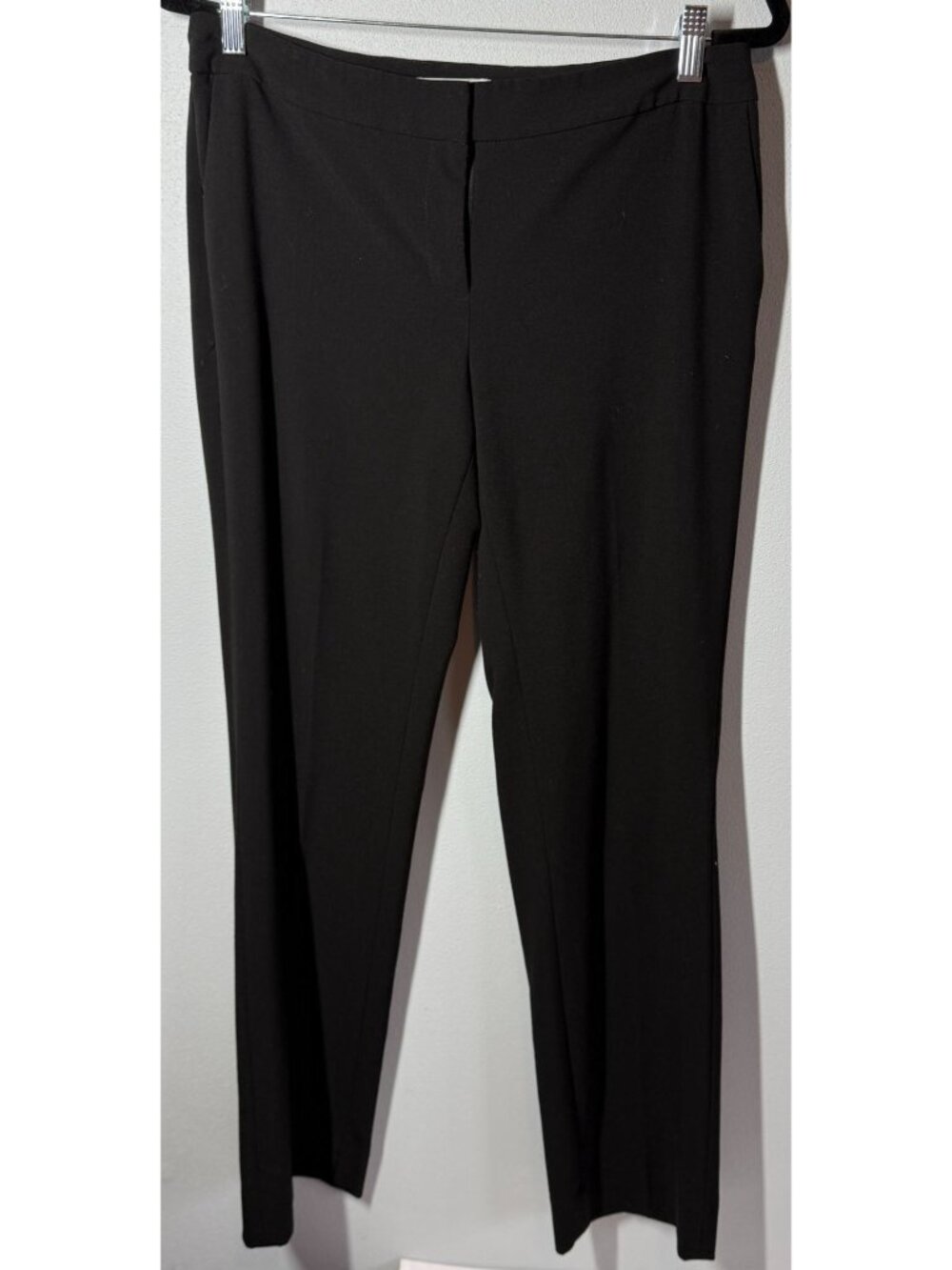 White House‎ Black Market Straight Leg Trouser Dress Pant 6 Black Office Career